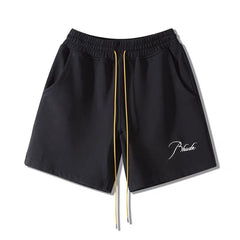 Rhude Embroidered letter drawstring shorts