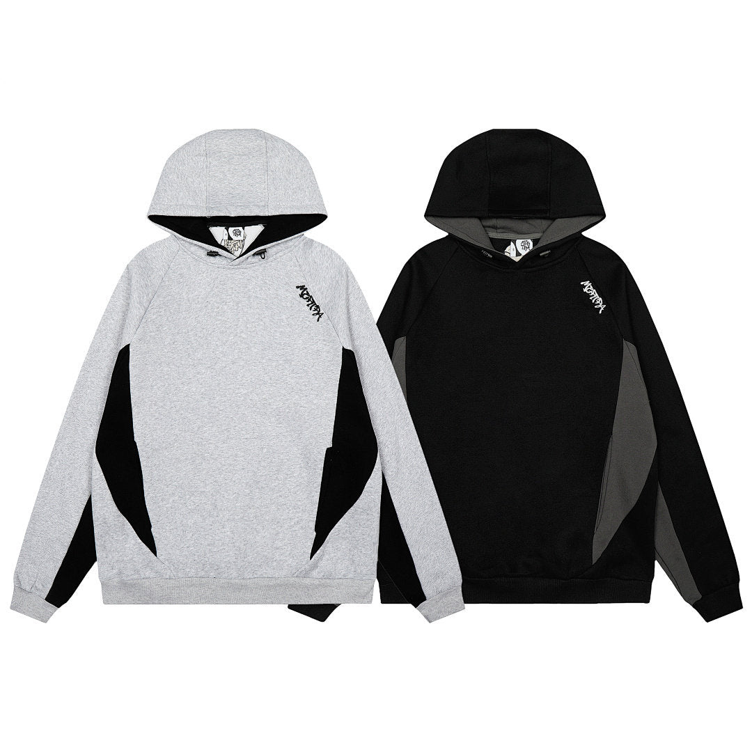 Mertra Contrasting-color embroidered fleece pullover jacket