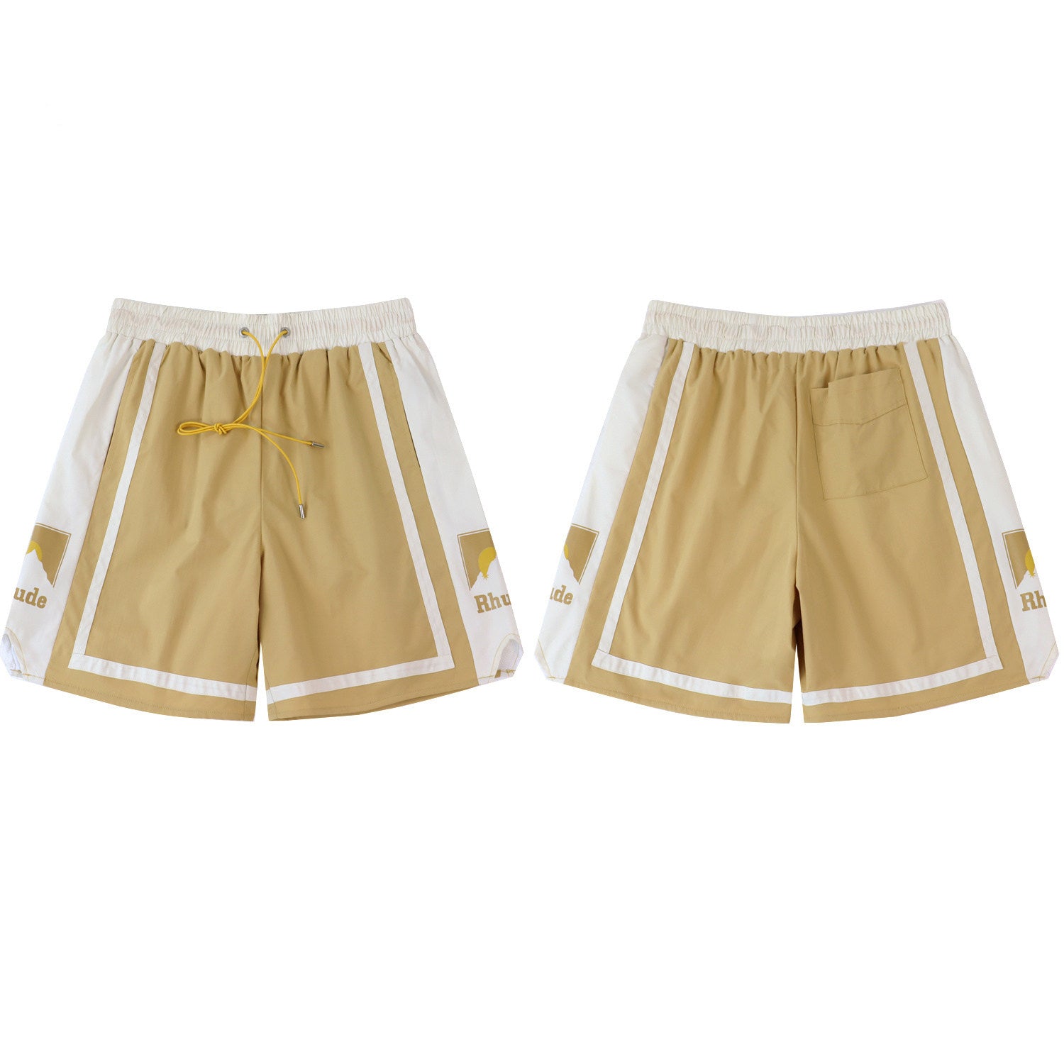 Rhude Panel Logo Short - Sunset Print Colorful Shorts
