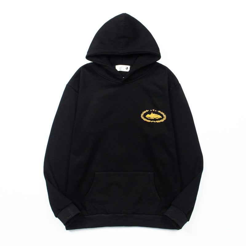 Corteiz logo print loose-fitting fleece pullover shirt