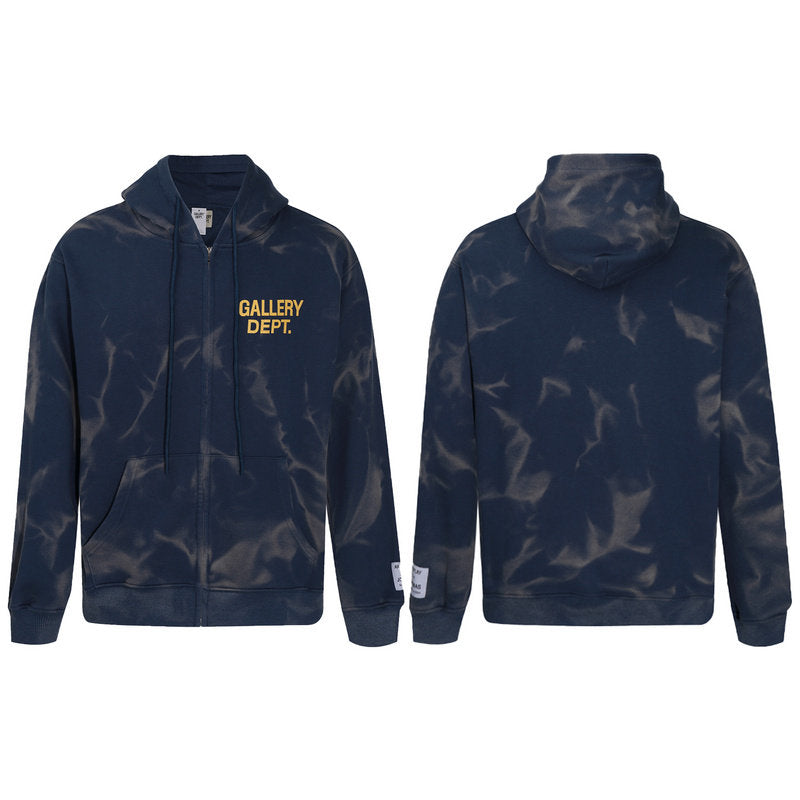 GALLERY DEPT Water Ripple Letterprint Loose Hooded Sweatshirt