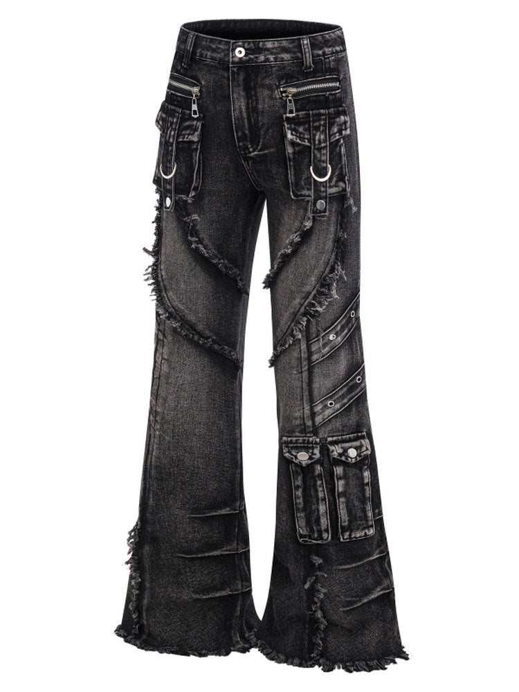 A knife graphic punk jeans