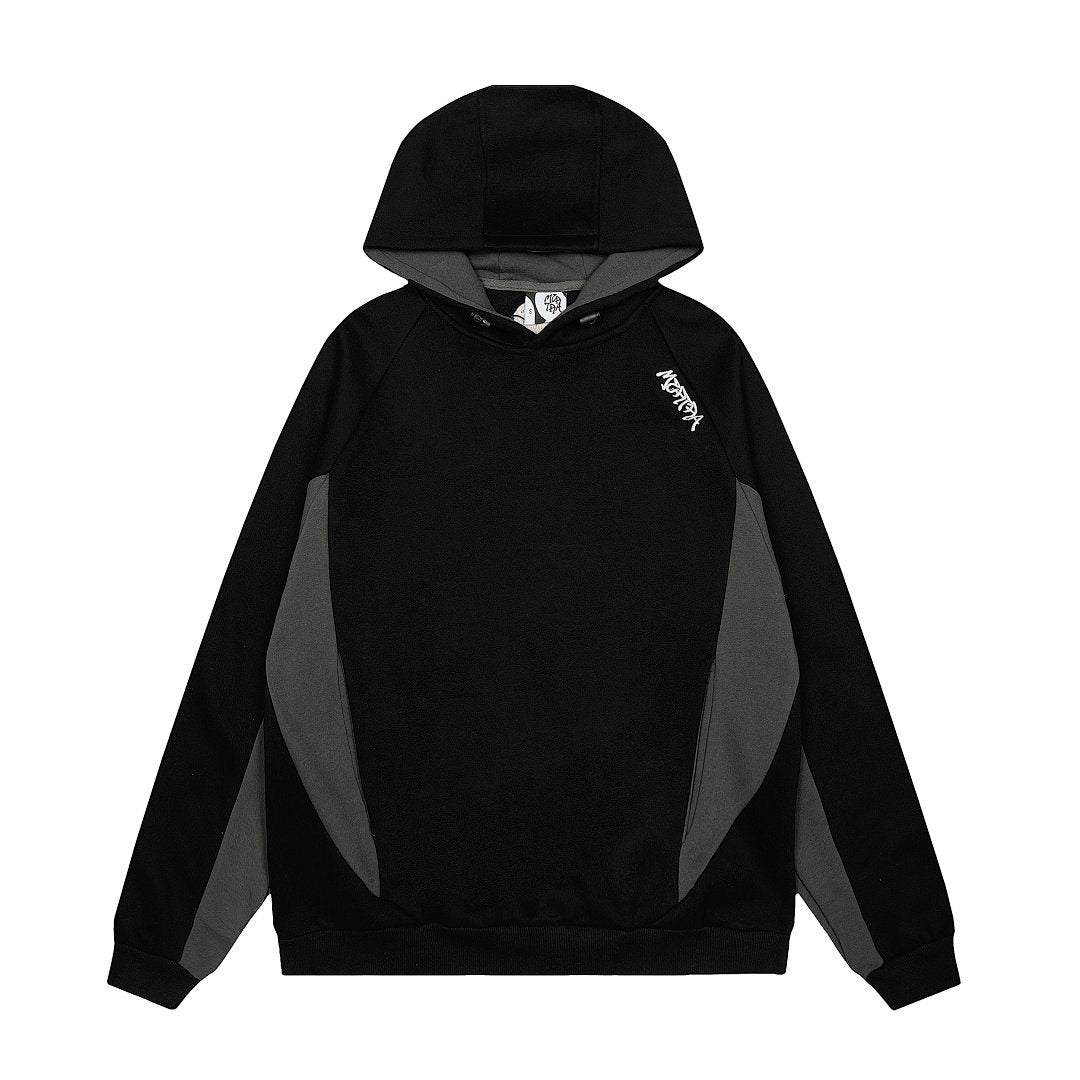 Mertra Contrasting-color embroidered fleece pullover jacket