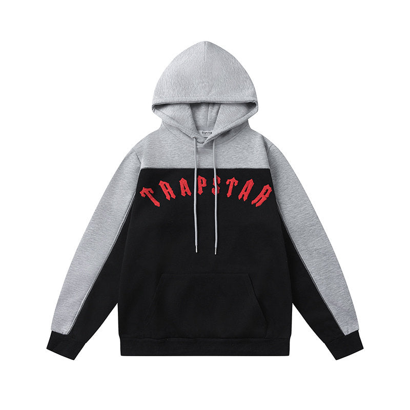 Trapstar Hip Hop Embroidery Color-Contrasting Fleece Sweater Set