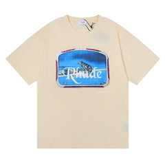 Rhude LONE WOLD Loose Casual Crew Neck Short Sleeve T-Shirt