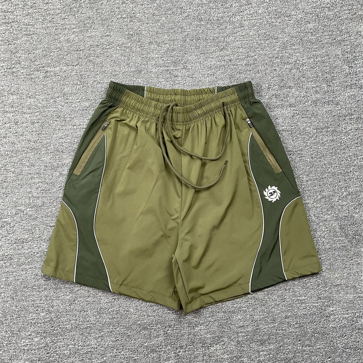 Broken Planet Geometric Spliced Nylon Sport Shorts
