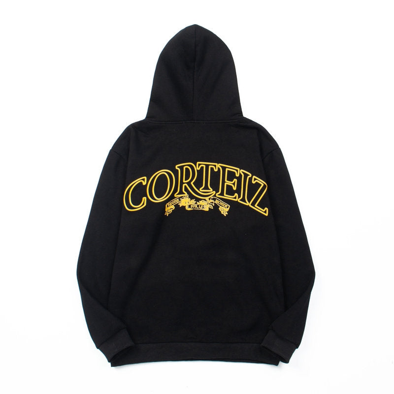 Corteiz logo print loose-fitting fleece pullover shirt