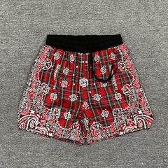 Broken Planet Paisley Plaid Loose Drawstring Shorts