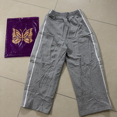 Needles Butterfly Embroidered Striped Straight Leg Pants