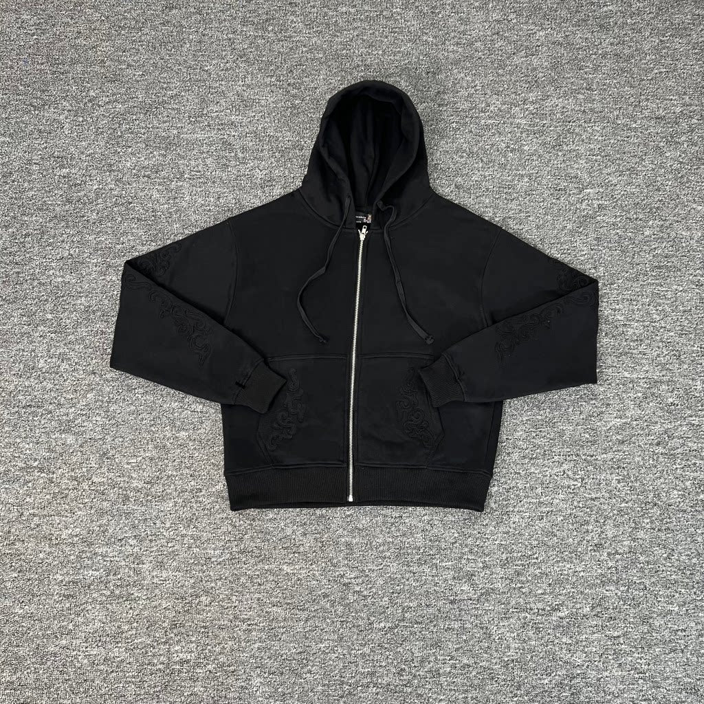 Derschutze Warhorse Applique Zip Up Fleece Hoodie