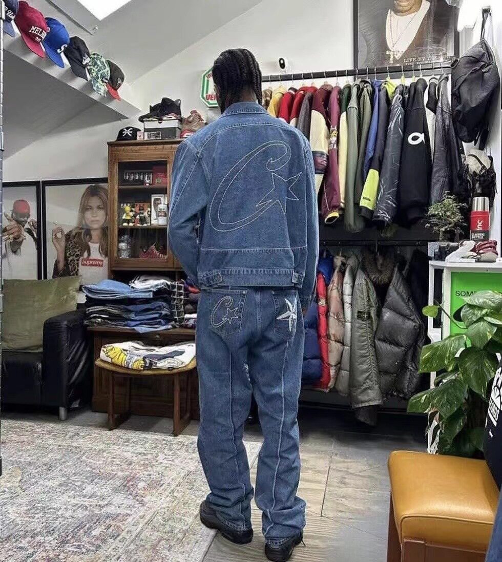Drill Wind Devil Island Printed Gothic Denim Pants