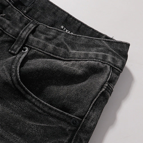 Purple Brand Men Grey Straight Wide Leg Jeans