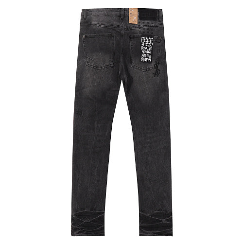 Ksubi Men Black Ripped Slim Denim Jeans