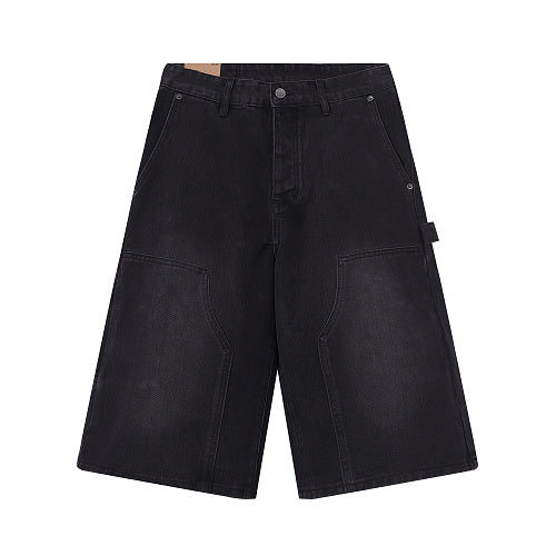 Ksubi Men Blue Baggy Patchwork Denim Shorts