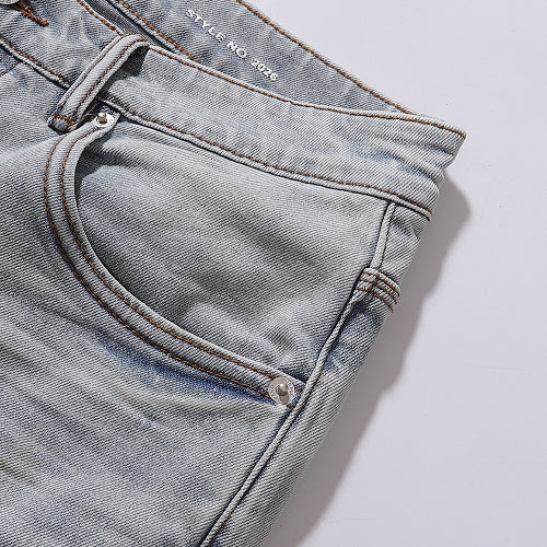 Purple Brand Men Blue Denim Luxury Streetwear Jeans
