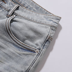 Purple Brand Men Blue Denim Luxury Streetwear Jeans