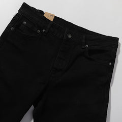 Ksubi Matte Black Red Embroidery Slim Denim Jeans
