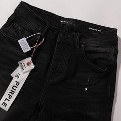 Purple Brand Men Black Ripped Denim Jeans
