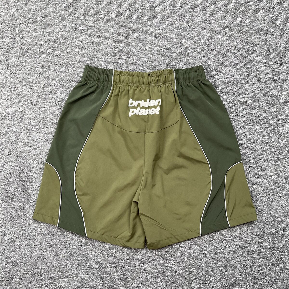 Broken Planet Geometric Spliced Nylon Sport Shorts