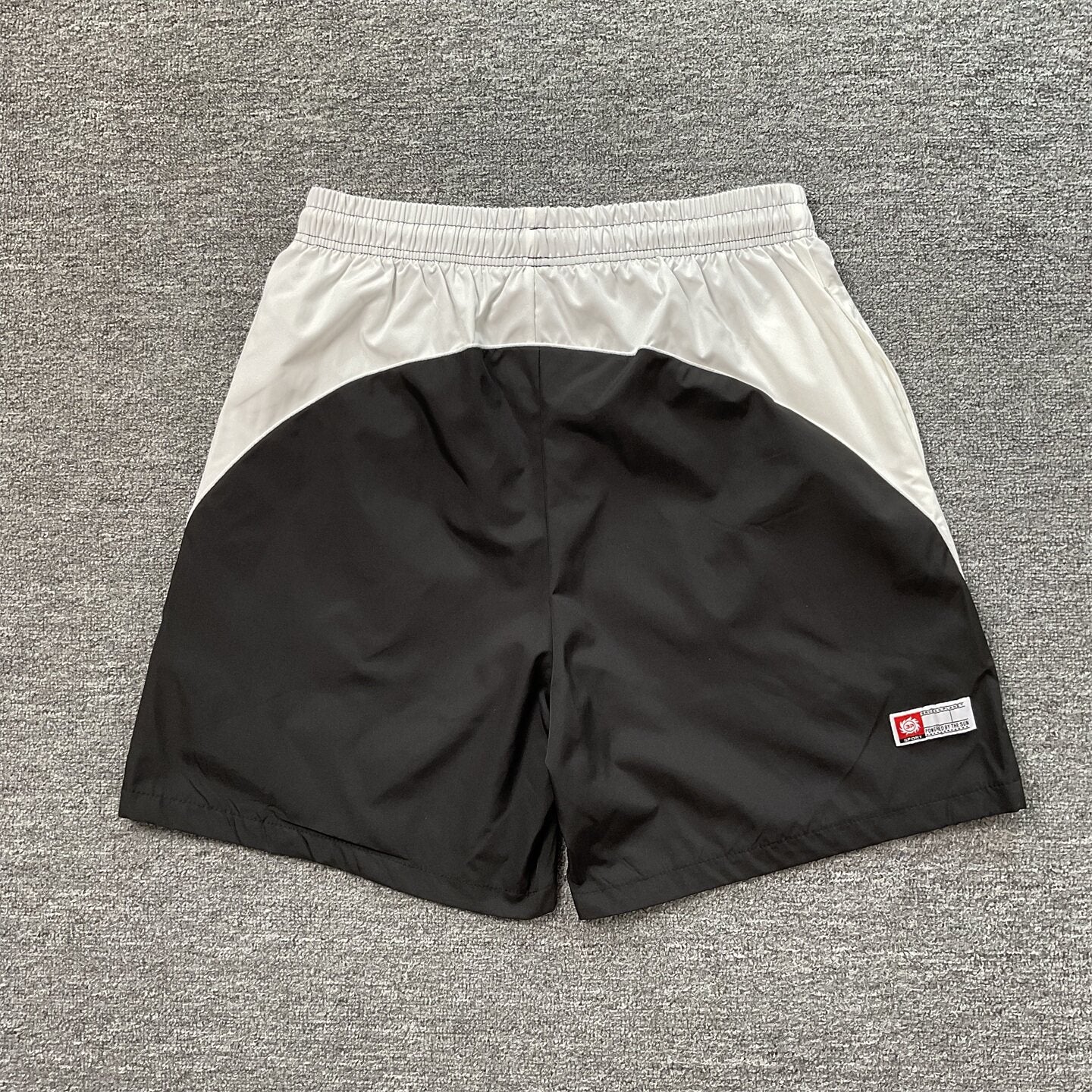 Broken Planet Letter Print Color Block Beach Shorts