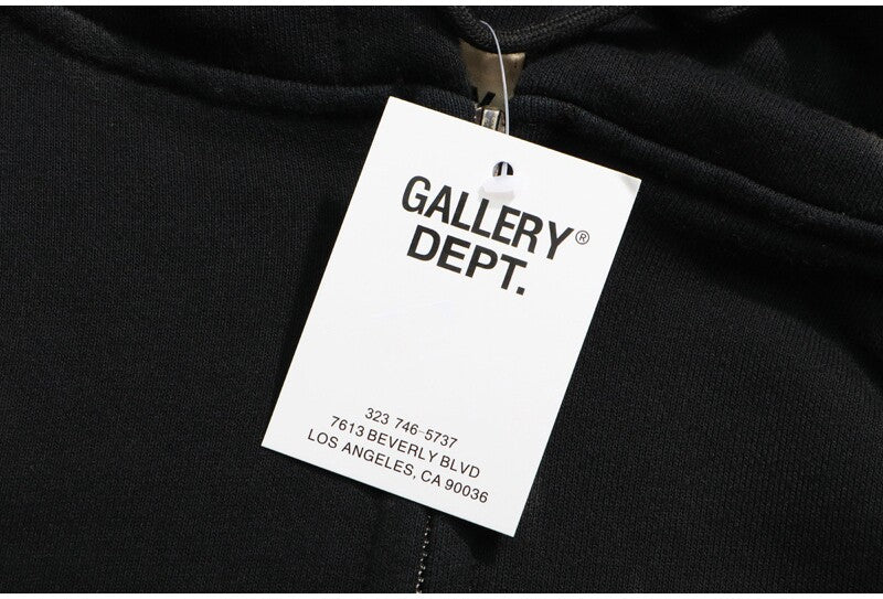 GALLERY DEPT Water Ripple Letterprint Loose Hooded Sweatshirt