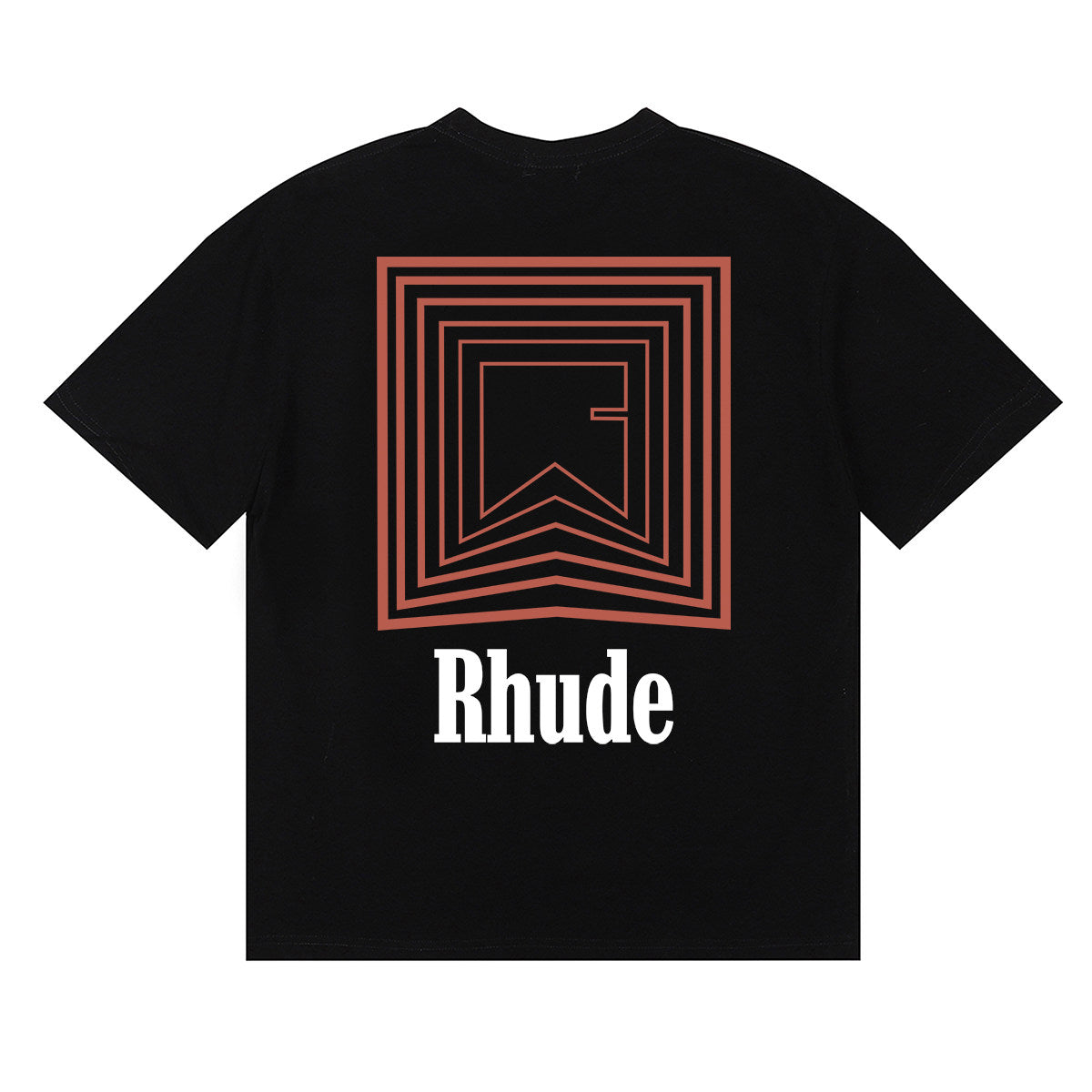 RHUDE Summer Maze Graphic Printed Oversized Cotton Tee