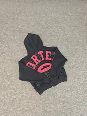 Corteiz Patchwork Embroidered Loose Fleece Hooded Shirt