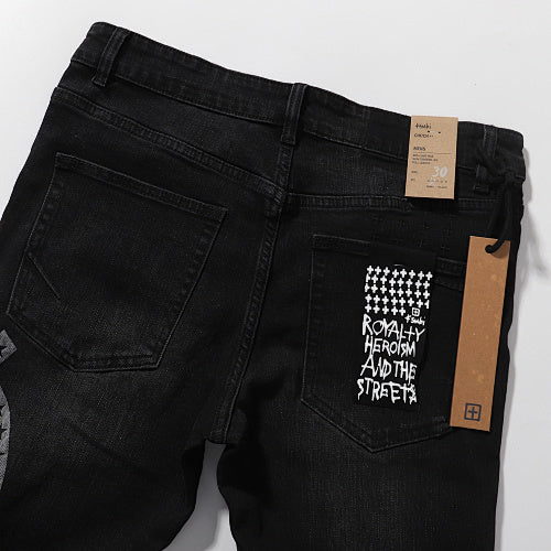 Ksubi Vintage Wash Black Cross Graphic Denim Jeans