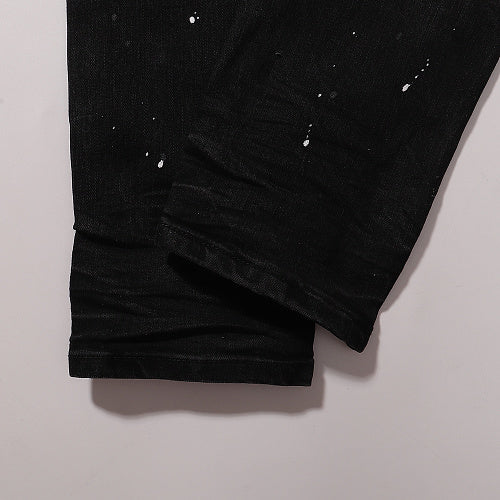 Purple Brand Men Black Ripped Denim Jeans