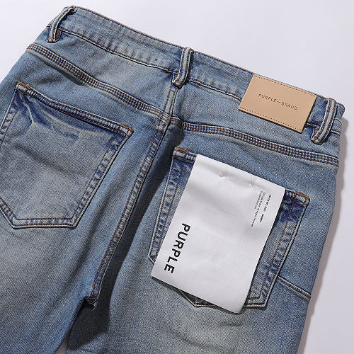 Purple Brand Men Black Patchwork Denim Jeans