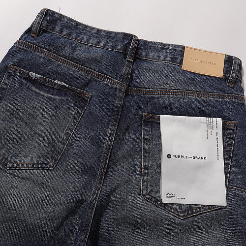 Purple Brand Men Dark Blue Denim Streetwear Shorts