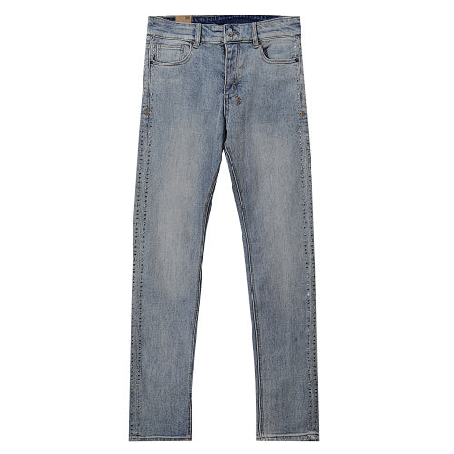 Ksubi Light Wash Rhinestone Studded Denim Jeans
