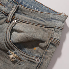 Purple Brand Men Mud Wash Distressed Denim Jeans