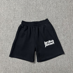Broken Planet Puff Print Loose Casual Shorts