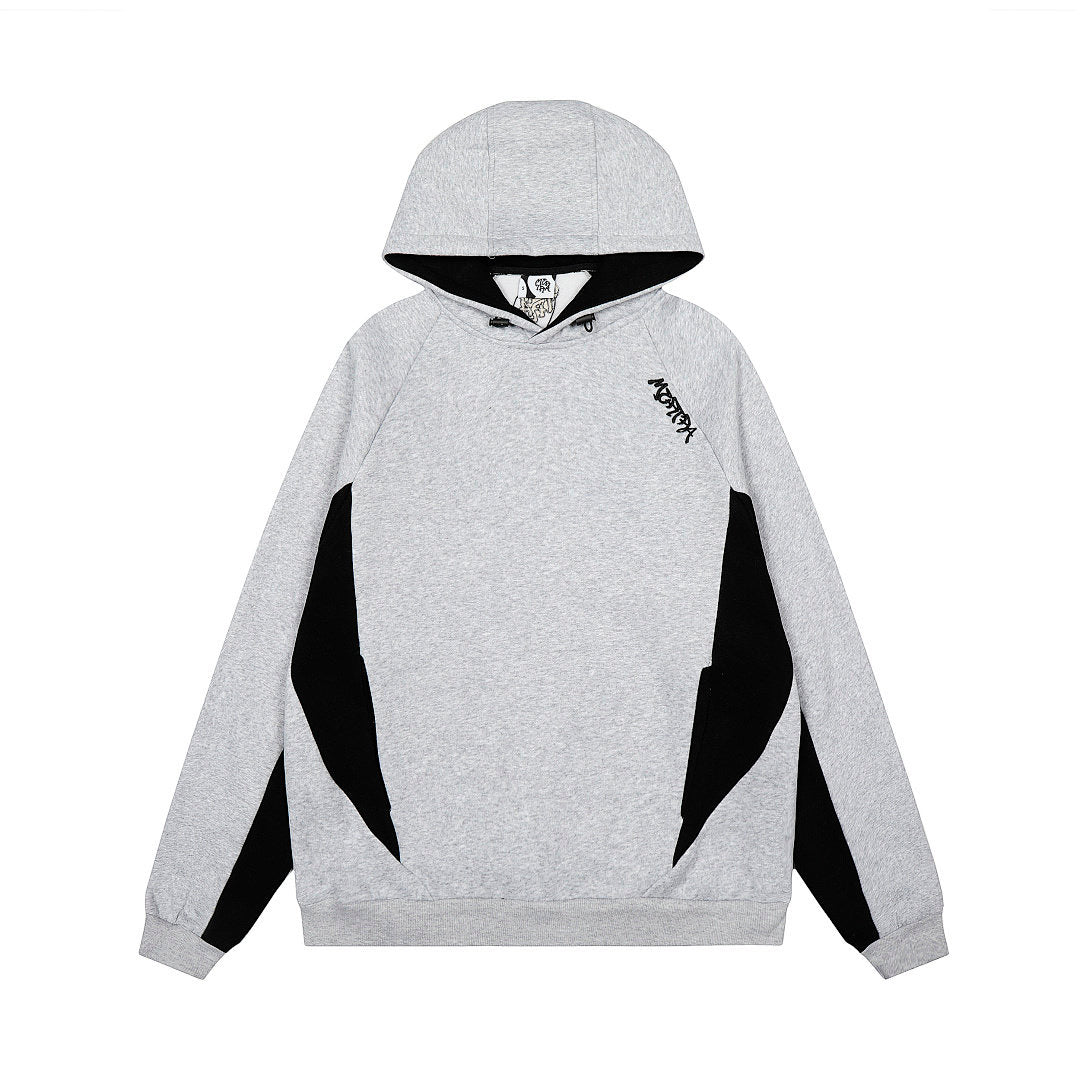 Mertra Contrasting-color embroidered fleece pullover jacket