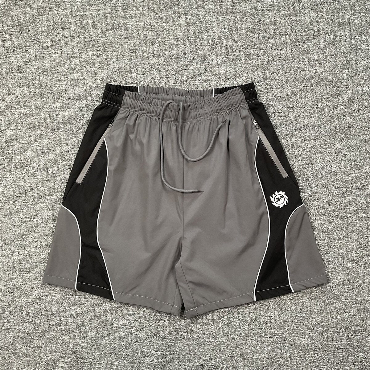 Broken Planet Geometric Spliced Nylon Sport Shorts