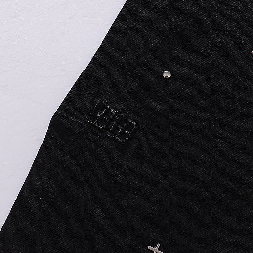 Ksubi Men Rhinestone Slim Fit Black Jeans