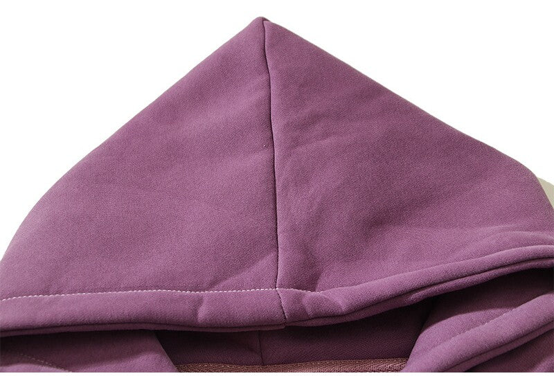 REVENGE embroidered loose fleece hooded sweater