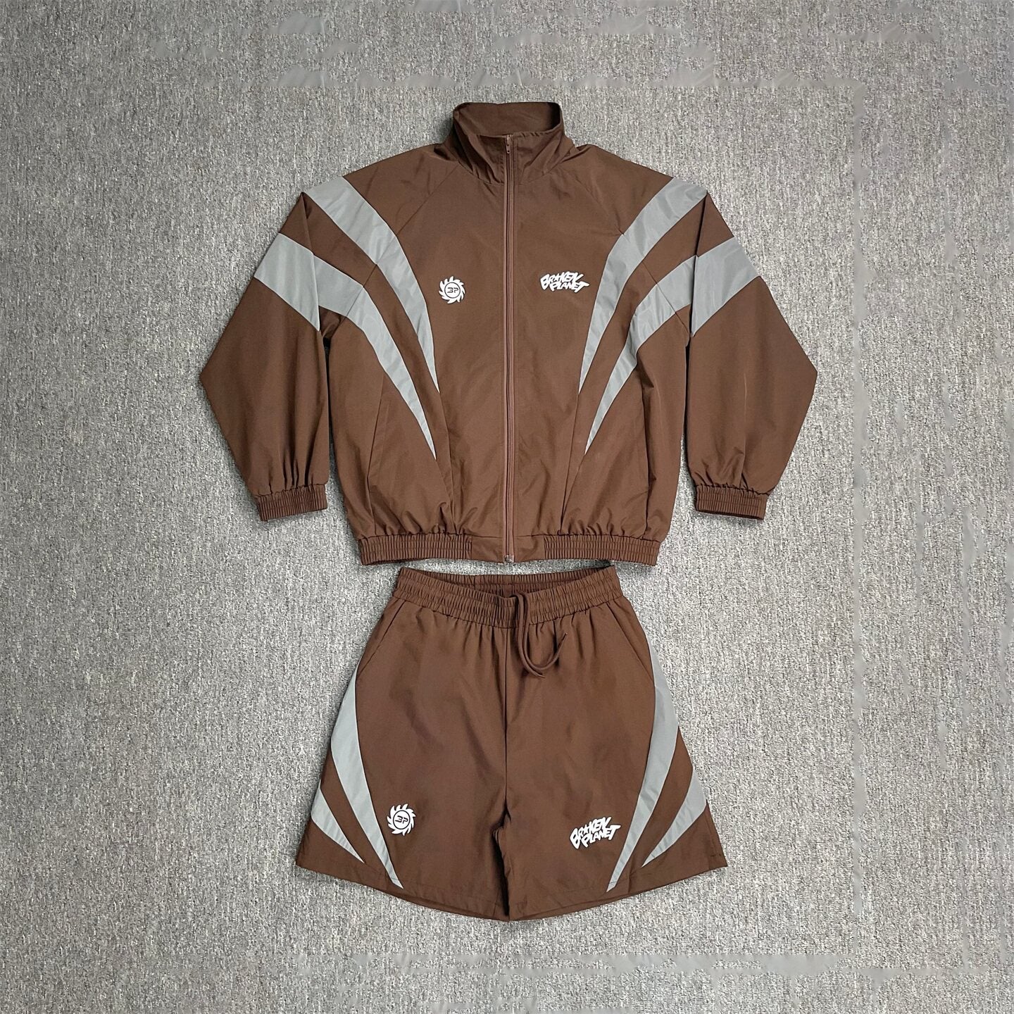 Broken Planet Reflective Tech Wear Jacket Shorts Set