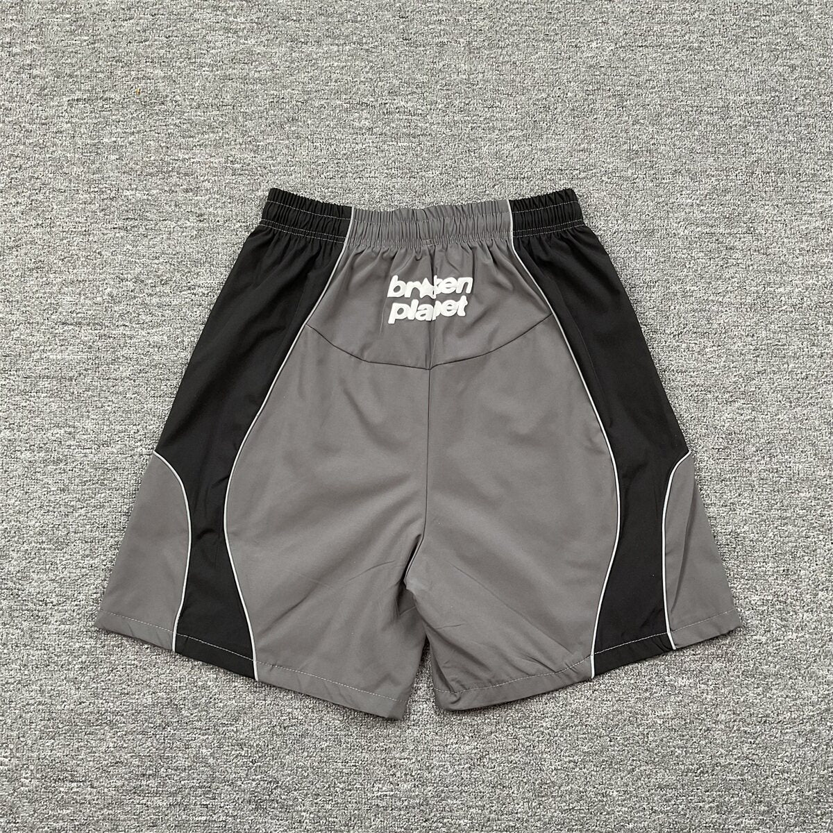 Broken Planet Geometric Spliced Nylon Sport Shorts