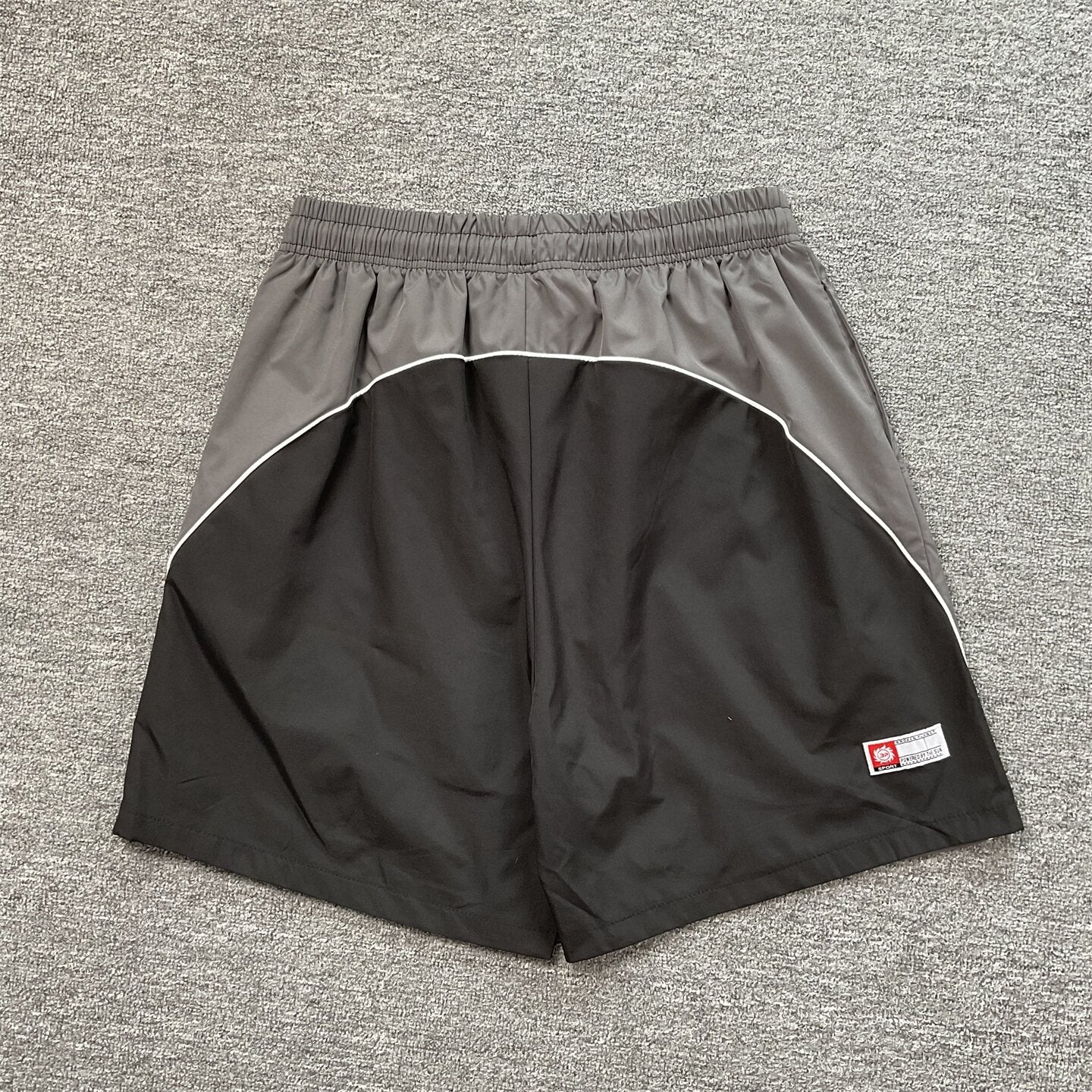 Broken Planet Letter Print Color Block Beach Shorts