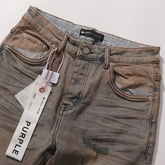 Purple Brand Men Mud Wash Ripped Denim Jeans