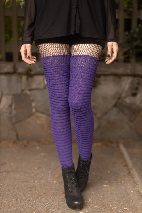 Slinky Thigh High Socks - Purple