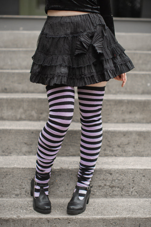 M Stripes Thigh High Socks