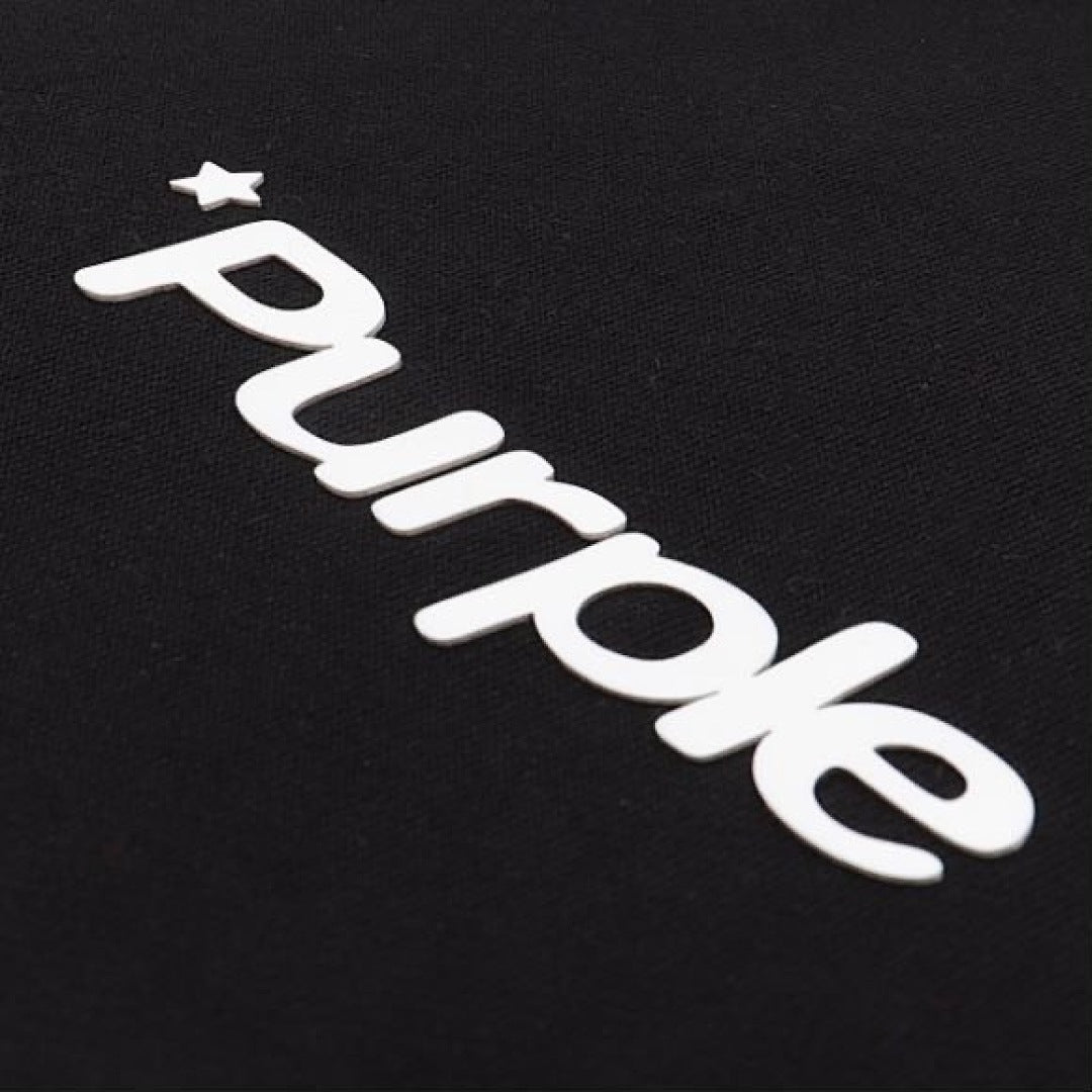 Purple Brand Men Black Abstract Graphic Pullover Hoodie
