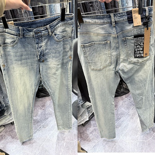 Ksubi Light Mud Wash Faded Slim Denim Jeans