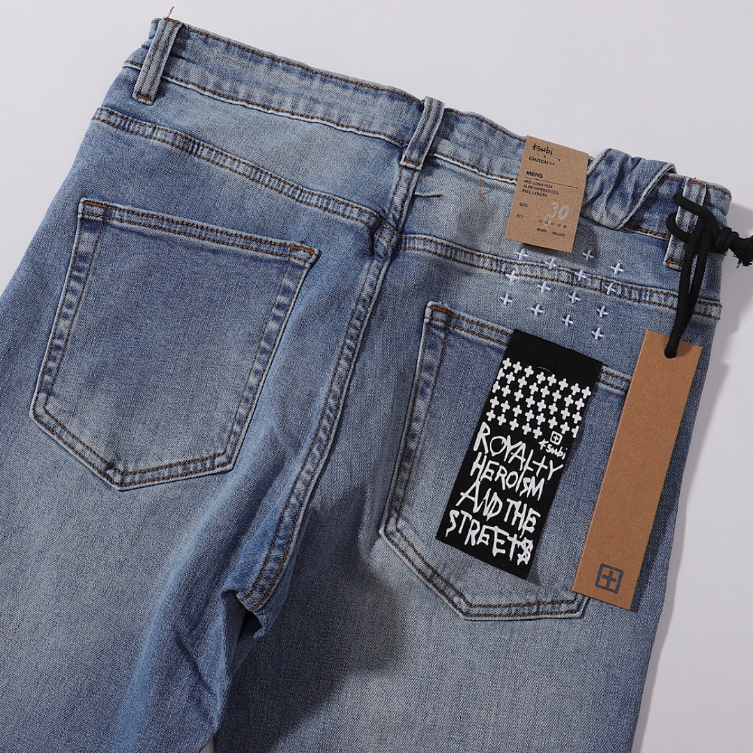 Ksubi Vintage Light Blue Wash Slim Denim Jeans