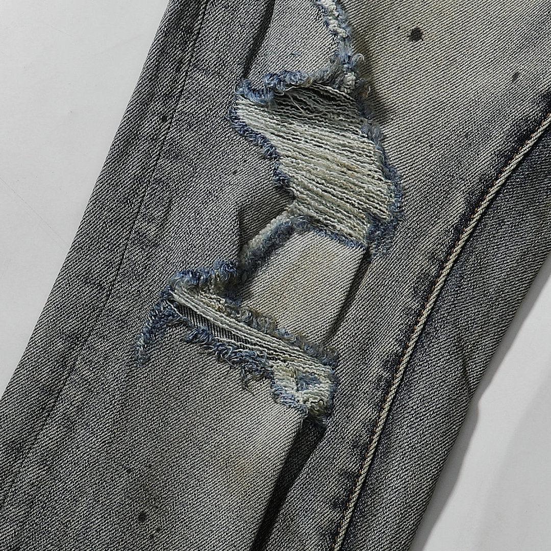 Purple Brand Mud Wash Patchwork Distressed Denim Jeans