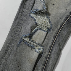 Purple Brand Mud Wash Patchwork Distressed Denim Jeans