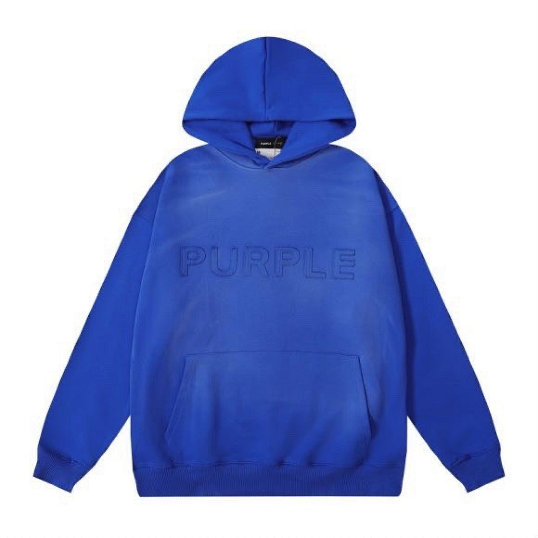 Purple Brand Men Royal Blue Oversized Pullover Hoodie